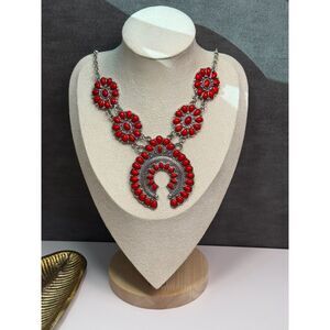 South Western Style Squash Blossom Necklace